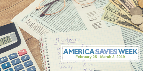 America Saves Week February 25 - March 2, 2019 graphic